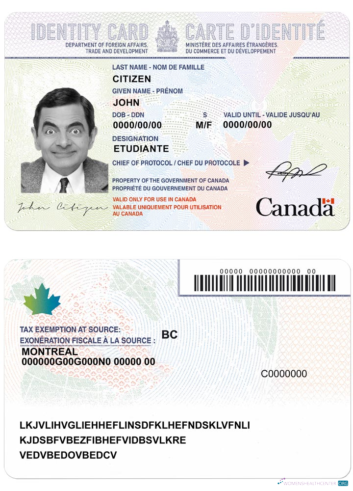 Download Canada Identity card Photoshop template